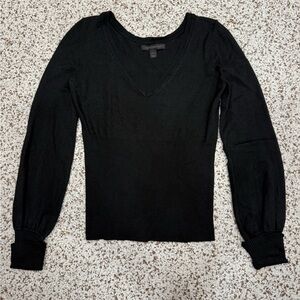Express Black Long Sleeve V-Neck Top